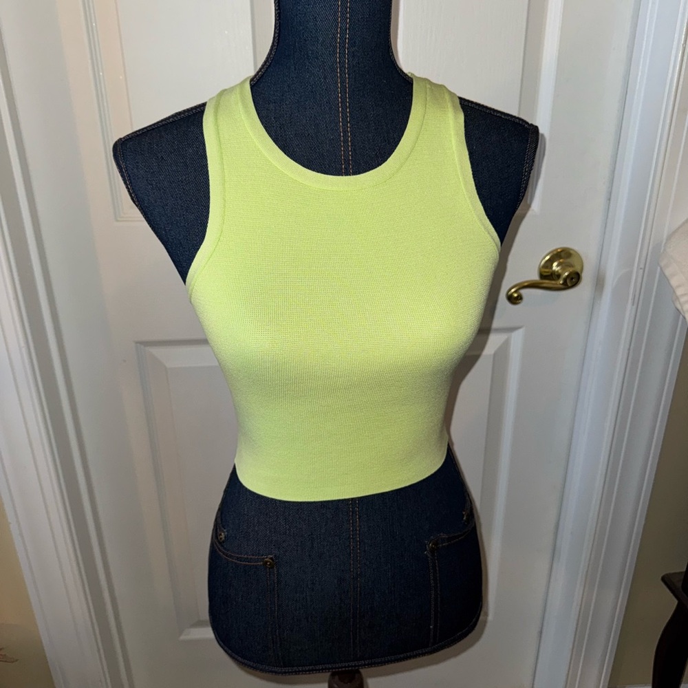 Zara Lime Green Sleeveless Women's Tank Top NWT Size S
